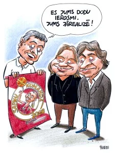 Jēkabsone-Žogota, karikatūra, basketbols, Gatis Šļūka