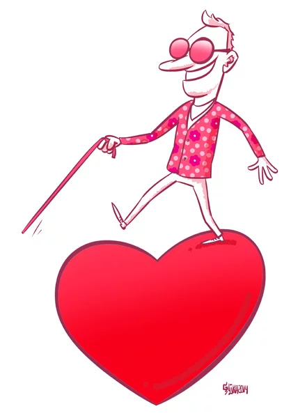 Love cartoon, heart, blidness