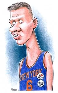 Kristaps Porzingis caricature, cartoon, Gatis Sluka, NBA, Latvia, New York Knicks