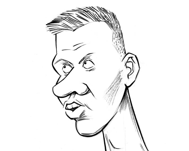 Kristaps Porzingis caricature, cartoon sketch, Gatis Sluka, NBA, New York Knicks