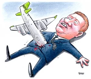 AirBaltic karikatūra, Anrijs Matīss, Gatis Šļūka, lidmašīna, satiksmes ministrs