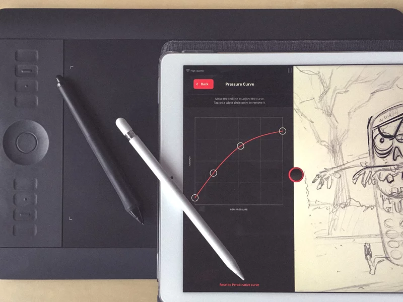 Kā Apple Pencil padarīt līdzīgāku Wacom Intuos Pro zīmulim