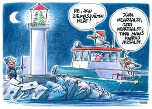 Gata Šļūkas karikatūra, karikatūra par kaijām