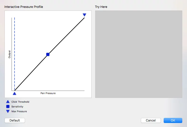 wacom pressure profile, wacom intuos pro