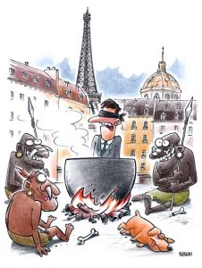 Grāmata Cilvēkēdāju paradīze, vāka ilustrācija, Gatis Šļūka