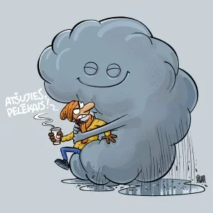 Pelēkais mākonis, karikatūra, Gatis Šļūka