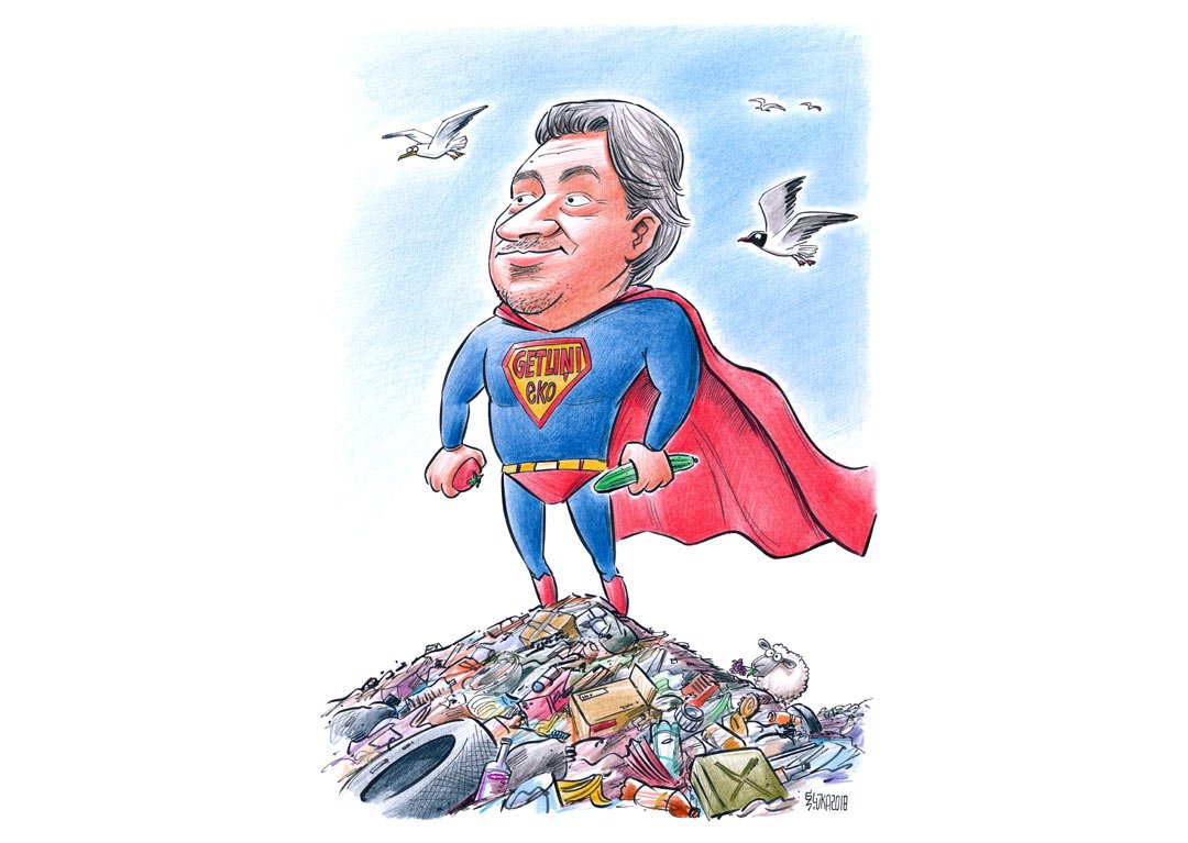 Karikatūras zīmējums no foto uzņēmuma vadītājam