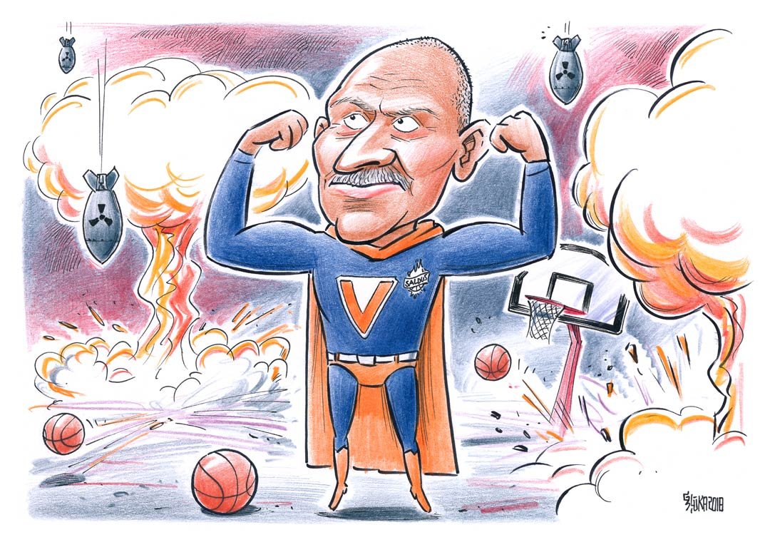 Smieklīga karikatūra kā dāvana sporta trenerim